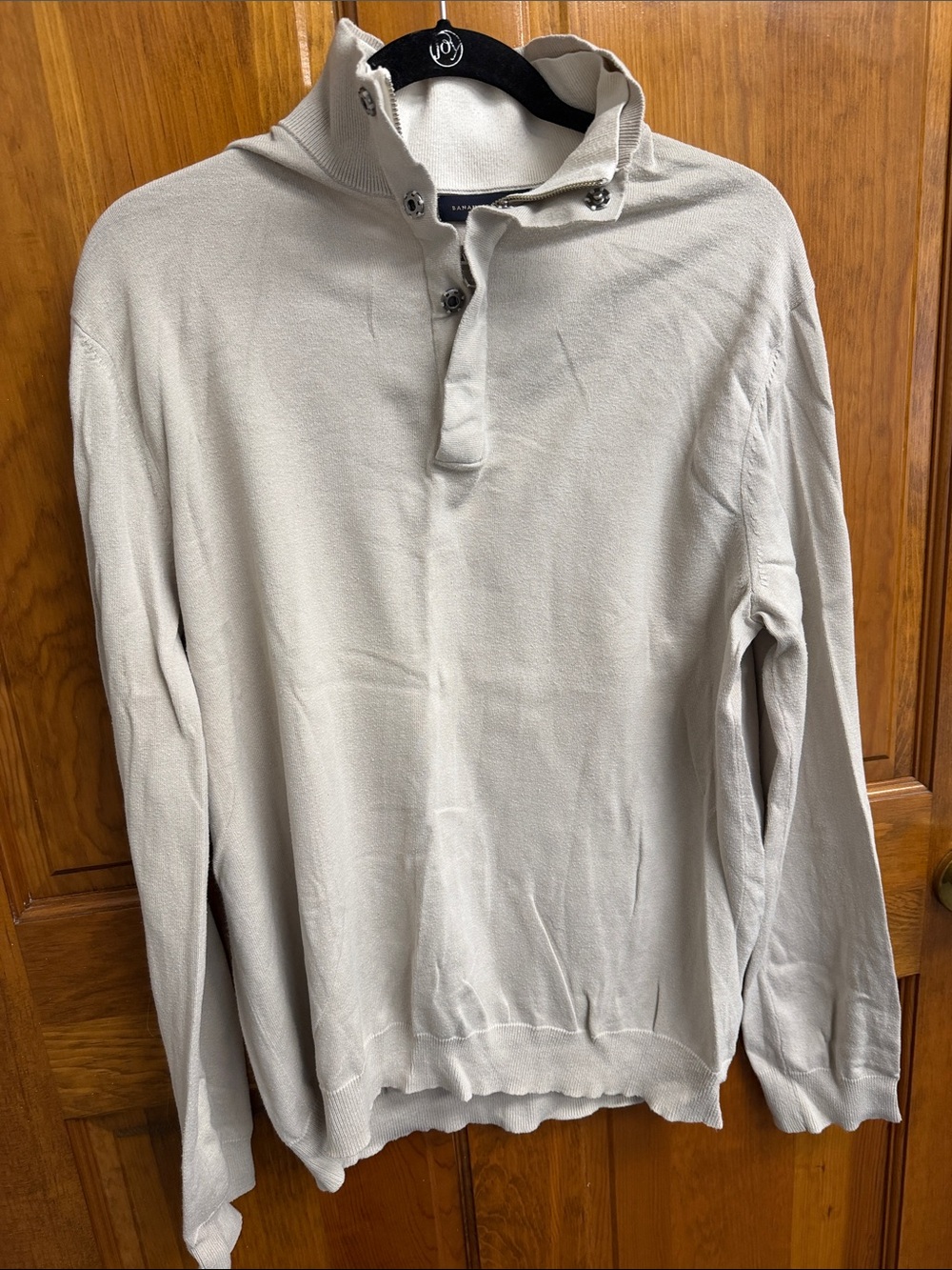 Banana Republic pullover half zip sweater large light tan color